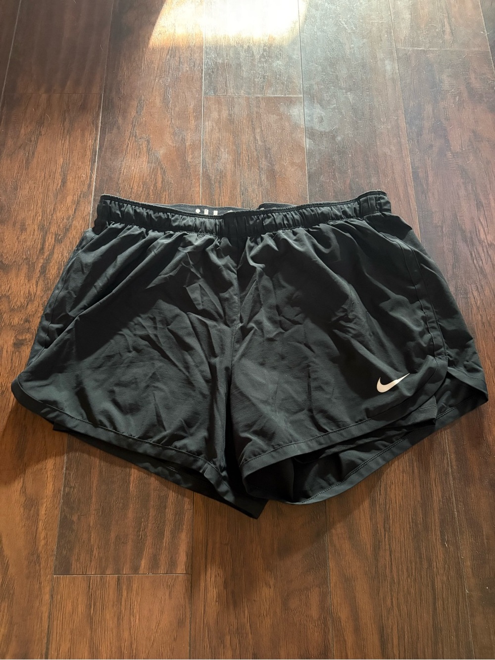Nike Black Women's Athletic Running Shorts with White Swoosh